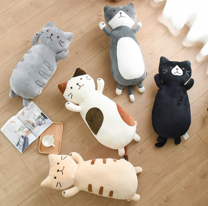 Japanese Cat Plush Pillow - Cute Cartoon Cushion